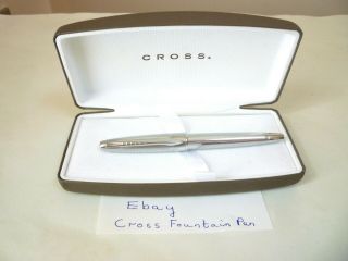 Cross Apogee With Cross 18k White Gold Nib Fountain Pen V.  G.  C