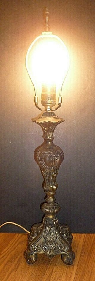 Tiffany Style Bronze Finish Rococo Revival Lamp Base 23 1/2 Inches