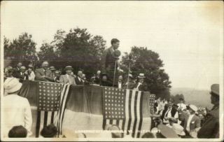 Charles Lindbergh Speaking On Stage - Springfield Vt 1927 Rppc