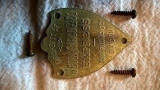 Wells Fargo & Co.  Express,  Property Tag,  San Francisco Division,  Yellow Brass