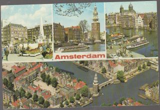 Postcard,  Netherlands,  Amsterdam Multiview,  Stamped 1978