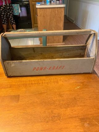 Vintage Powr - Kraft Metal Tool Box Caddy Tote Tool Advertising Display