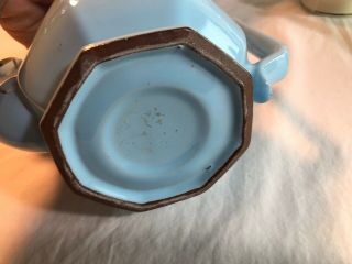 Four (4) Vintage Porcelain Tea Pots Hand Painted including Harmony House 5