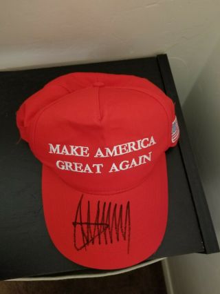 President Donald Trump Signed Make America Great Again Hat Autograph 4