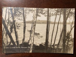 Oakland Me,  Alden’s Camps Scene Water Rppc Photo Postcard 1915