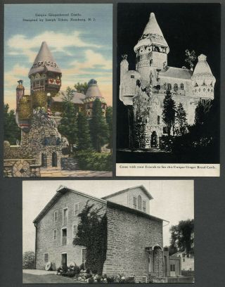 Hamburg Nj: Three C.  1940s Postcards Nabisco Uneeda Gingerbread Castle,  Mill