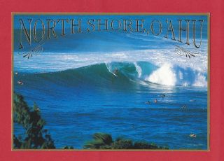 Hawaii Hi North Shore Oahu Vtg Postcard Gold Printing & Framing Island Heritage