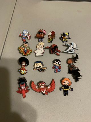 Marvel Skottie Young Pins Sdcc Comic Con 2019 Complete Set Of 15 Blind Box Pins