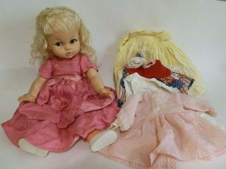 Vintage 15 - 1/2 Doll W Shoes,  Clothes Blond Hair,  Blue Eyes Horsemans Dolls C1970