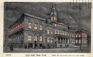 Htl Hold To Light " City Hall,  York City " 1905 Postcard