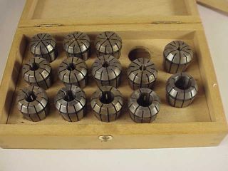 Set Of 13 Emco Collets W/ Box Made In Switzerland