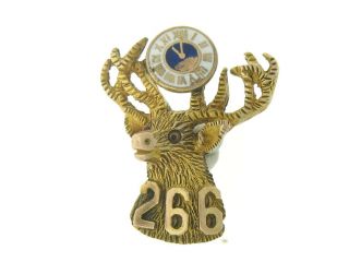 Vintage Bpoe - Elks Lodge (266) 10kt Gold Emblem Lapel Pin Screw Back 1” By 3/4”