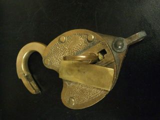 Vintage Heavy Brass Padlock With Key