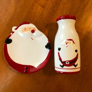 Santa Cookies And Milk Plate And Cup Set / Avon / Barely / Christmas