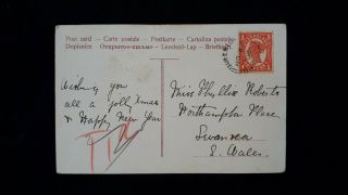 Australia 1905 Postcard Qv 1d Queensland To Swansea - The Weir Charters Towers