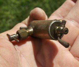 Vintage Very Small Brass Gas Or Water Or Air Line Shut - Off Valve Steampunk