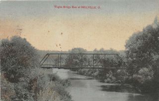 D54/ Bellville Ohio Postcard 1909 Wagon Bridge East Of Bellville