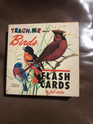 Teach Me About Birds Vintage Flash Cards Complete Set 48 Cards 1962 Mcgraw Hill