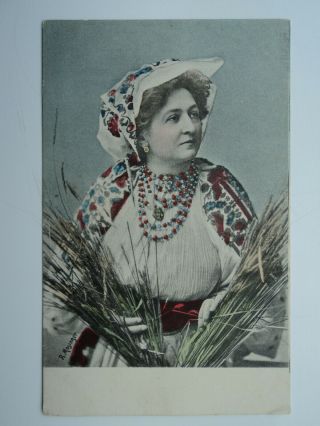 R.  Mosinger Vintage Colour Pc Woman In Traditional Dress.  Croatia.  Unposted.