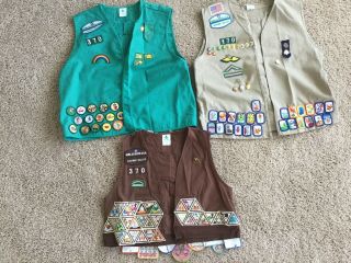 Brownie,  Girl Scout,  And Cadette Vests With Patches