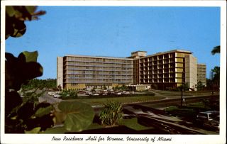 Residence Hall For Women University Of Miami Florida 1960s Postcard