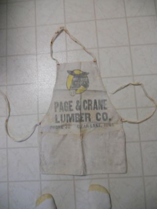 Clear Lake,  Ia. ,  Iowa Page & Crane Lumber Co.  Nail Apron Phone 30