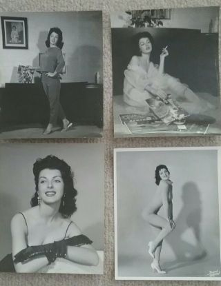 Vintage 1950s Black And White Glossy Photos Of Model In Various Poses