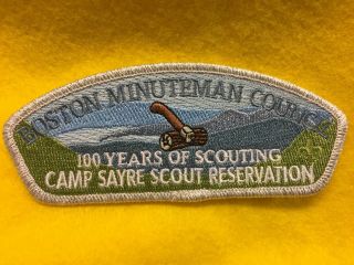 Boston Minuteman Council - 100 Years Of Scouting - Camp Sayre Scout Reservation Csp