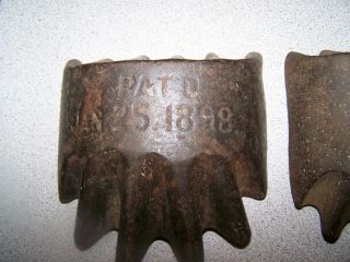 Set of 2 Antique 1898 Blacksmith Tool Swage,  Cast Iron PAT ' D Jan 25,  1898 2