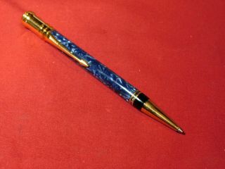 Parker Duofold Blue Marble And Gold Ball Point Pen Pre - Owned