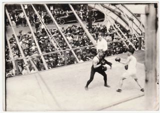Rare Ca 1915 - 1920 Boxing Match Orig 5x7 Photo - Buffalo Ny Street - Boxers