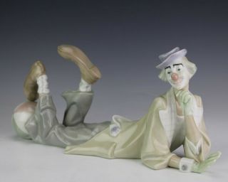 Retired Signed Lladro Spain Clown 4618 Porcelain Curio Cabinet Figurine Nr