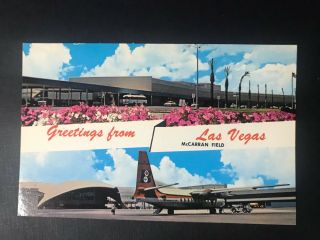Mccarran Field Bonanza Airlines F - 27 Airplane Las Vegas 1960 