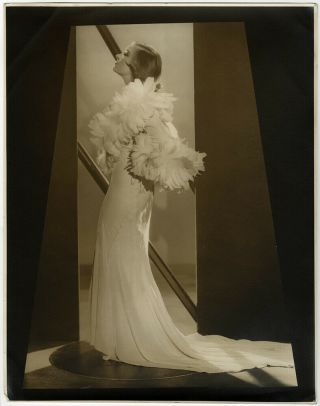 Art Deco Beauty Lili Damita Large Elmer Fryer Sepia Photograph 1930s Stunning