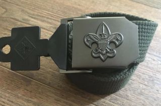 Offical Boy Scouts Of America Bsa Web Adjustable Belt Green 42”long Med/lg