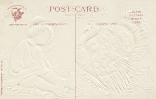 CLAPSADDLE,  1900 - 10s; Embossed,  Little Boy and a Turkey,  Hearty Thanksgiving Gre 2