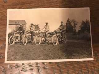 Rare Early Harley Thor Indian Motorcycle Post Card Real Photo 1900s 1920s Racing