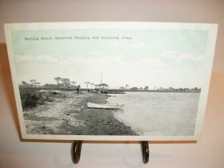 Bathing Beach Saybrook Heights Old Saybrook Conn Ct Connecticut 1900s Postcard