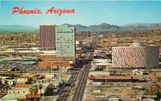 1950s Phoenix Arizona North Central Highrise Complex Petley Postcard 8773