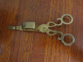 Vintage Solid Brass Scissor Candle Snuffer Wick Trimmer