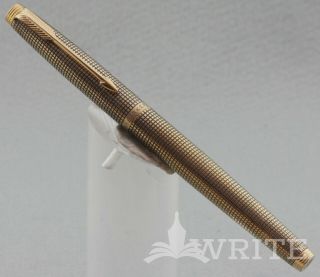 Fountain Pen Parker 75 Sterling Silver Vermail 1965/1970 Nib 14kt M With Conve