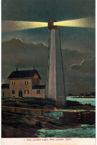 London Light Lighthouse At Night 1910 Sharp Ct
