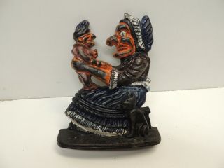 Vintage Punch And Judy Cast Iron Doorstop