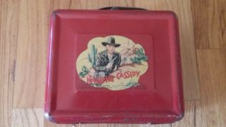Hopalong Cassidy " Cloud " Red Lunch Box And Thermos,  1950s,  Vintage