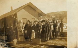 East Fairfield,  Vt Rppc Crowd Waiting At The Railroad Station C1910