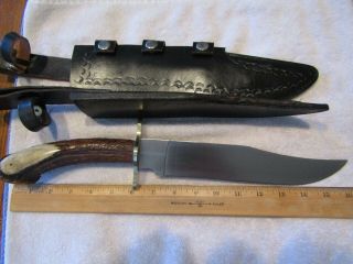Bowie Knife.  Parker Randal Gilbreath Benchmade.  Stag.  1970s - 80s 2