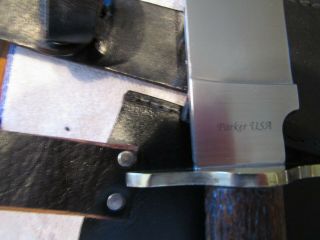 Bowie Knife.  Parker Randal Gilbreath Benchmade.  Stag.  1970s - 80s 5