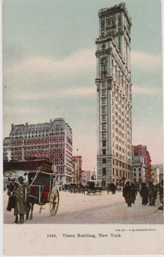 Unusual Times Square,  Times Bldg & Knickerbocker Hotel Still Standing,  Ny City