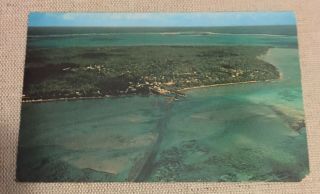 Vintage Stamped Cook Islands South Pacific Postcard 5 - Cent Shell Stamp