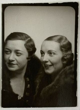 Close Encounters In The Photobooth,  Women,  Lesbian Int,  Vintage Photo Snapshot